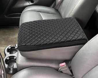 Fits Chevy Avalanche Suburban Tahoe Bench Seat 2002-2006 Leather Middle Console Lid Armrest Cover Pad Cushion Pet Protector Anti-Scratch KBH
