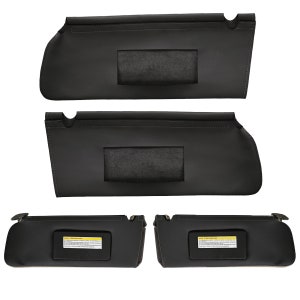 Fits Chevy Tahoe Suburban Yukon 1995-1999 Sun Visor Vinyl Leather Replacement Trim Cover Auto Car Interior Upholstery KBH Black