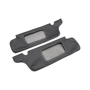 Fits Ford Mustang 1994-2004 Sun Visor Black Vinyl Leather Replacement Trim Cover Auto Car Interior Upholstery Gray Stitch