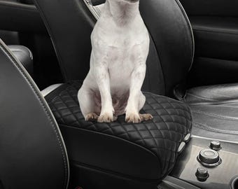Black Center Console Lid Cover For Nissan Pathfinder 2013-2020 – Soft Microfiber Leather Pad