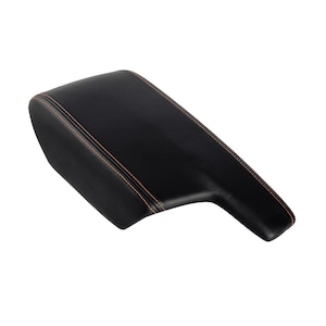 Fits Subaru Crosstrek 2018-2022 Black Vinyl Leather Center Console Lid Armrest Cover Auto Car Upholstery Replacement Trim Orange Stitch