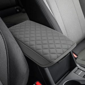 Fits 2024 2025 Subaru Impreza & Crosstrek Center Console Lid Armrest Leather Cover Pad Cushion Protector Car Interior Anti-Scratch KBH Gray
