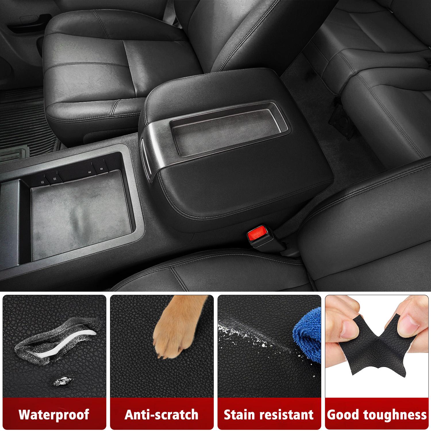 Center Console Lid Cover For 2015-2019 Chevy Suburban & Tahoe – Jet Black Vinyl OEM Quality