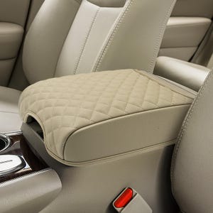 Fits 2013-2020 Nissan Pathfinder PU Leather Center Console Lid Arm Rest Cover Pad Cushion Protector Custom Pet Anti-Scratch KBH Beige