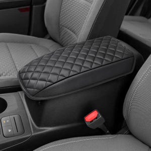 Fits Ford Escape 2020-2023 PU Leather Middle Center Console Lid Armrest Cover Pad Car Auto Cushion Protector Custom Anti-Scratch Black KBH