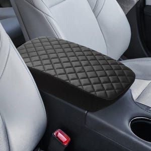 Fits Toyota Avalon 2013-2018 Leather Center Console Lid Middle Armrest Cover Interior Cushion Pet Anti-Scratch Portector Custom KBH Black