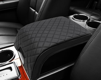 Fits 07-10 Lincoln MKX Black Real Leather Center Console Lid Armrest