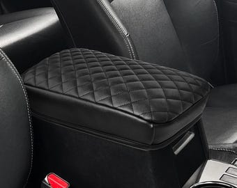 Fits 2010-2023 Toyota 4Runner Leather Middle Center Console Lid Armrest Cover Pad Cushion Protector Custom Interiors Pet Anti-Scratch Black