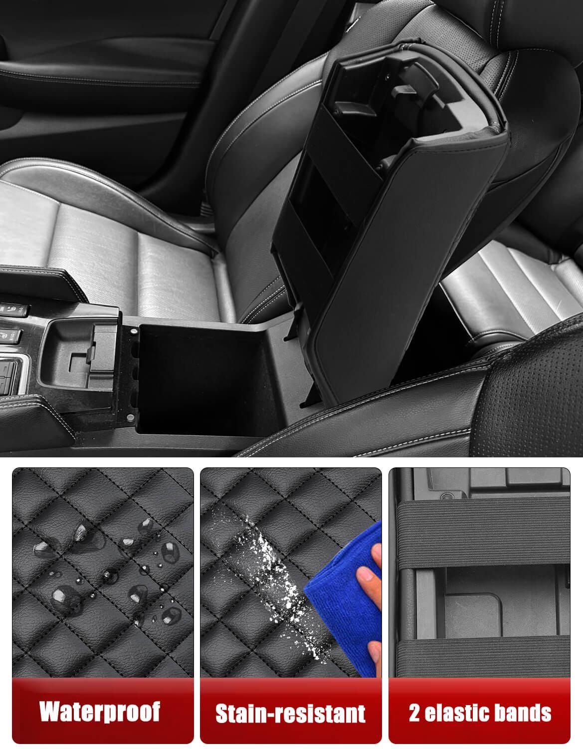 Funda De Cuero Para Reposabrazos/consola Central Nissan Maxima 2016-2023 - Negra, Resistente Al Agua