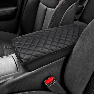 Fits Nissan Altima 2013-2018 PU Leather Middle Center Console Lid Armrest Covering Pad Cushion Protector Custom Interiors Anti-Scratch Black