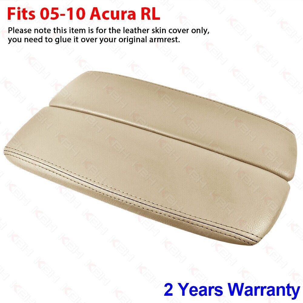 KBH Beige Leather Armrest Cover For 2009-2014 Acura TSX Center Console Lid
