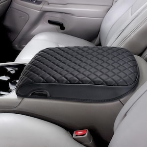 Fits 2003-2006 Chevy Silverado GMC Sierra 1500 2500 3500 Bucket Seat Center Console Lid Middle Armrest Cover Pad Pet Cushion Protector Black