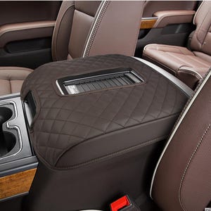 Fits 2015-2020 Chevy Tahoe Suburban GMC Yukon XL Bucket Seat Center Console Lid Armrest Cover Pad Interior Cushion Protector Pet Cocoa Brown