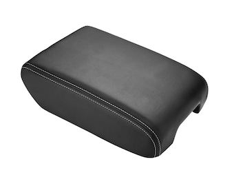 Fits 2013-2020 Infiniti QX60 JX35 Center Console Lid Armrest Cover Trim - Vinyl Leather Gray Stitch - Replacement, Upholstery by KBH