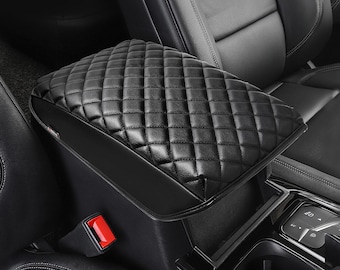 Fits 2020-2026 Ford Explorer PU Leather Center Console Lid Armrest Cover Pad Cushion Protector Custom Interiors Pet Anti-Scratch KBH Black