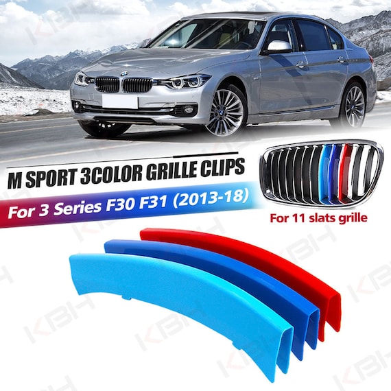 3 Series BMW M Colored Kidney Grille Stripe Decal Sticker Set 