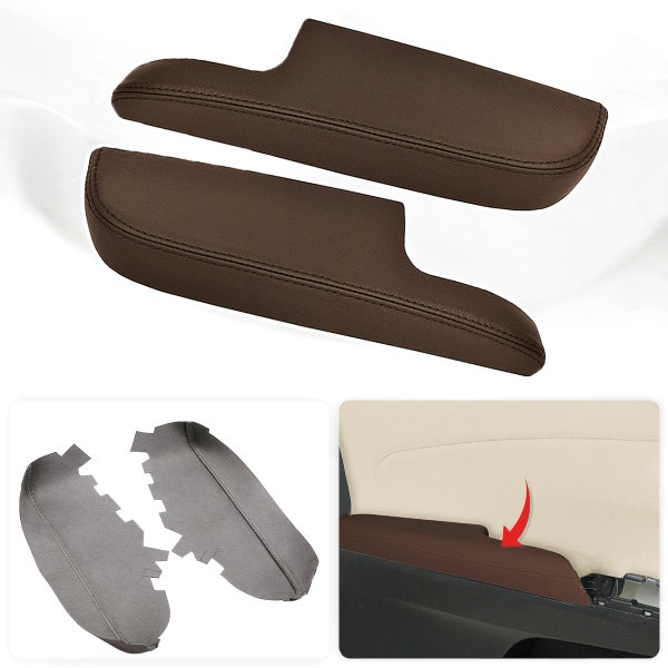 Fits Toyota Avalon 2013-2018 Vinyl Leather Front Door Panel Armrest Cover Auto Car Interior Upholstery Replacement Trim KBH Brown