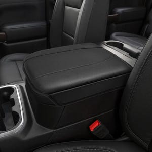 Fit 2021-2025 Chevy Tahoe Suburban GMC Yukon Bucket Seat Leather Center Console Lid Armrest Cover Pad Cushion Protector Anti-Scratch Black