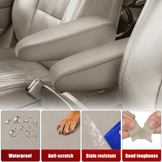 KBH Leather Slip-On Armrest Cover For Lexus GX470 (2003-2009) – Dark Gray, 2-Pack