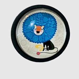 Lion pin, Lion brooch, Lion, Lion jewelry, Blue mane