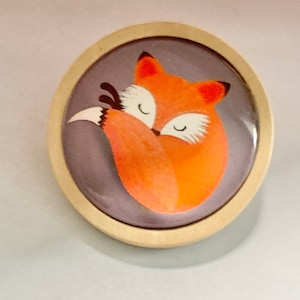 Fox pin, Fox brooch, Fox, Fox jewelry, sleeping fox