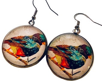 Boucles d’oreilles pour oiseaux, printemps, oiseaux de printemps, bijoux d’oiseaux, bijoux de printemps