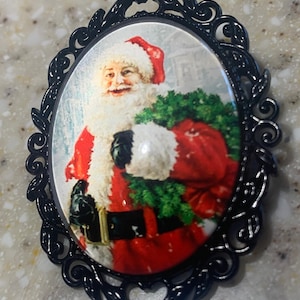 Santa pin, Christmas brooch, Santa brooch,Christmas jewelry, Christmas Jewelry, Christmas Accessory, gift for Christmas lover