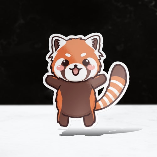 Chibi Red Panda Sticker Sticker Vinyl Waterproof Etsy