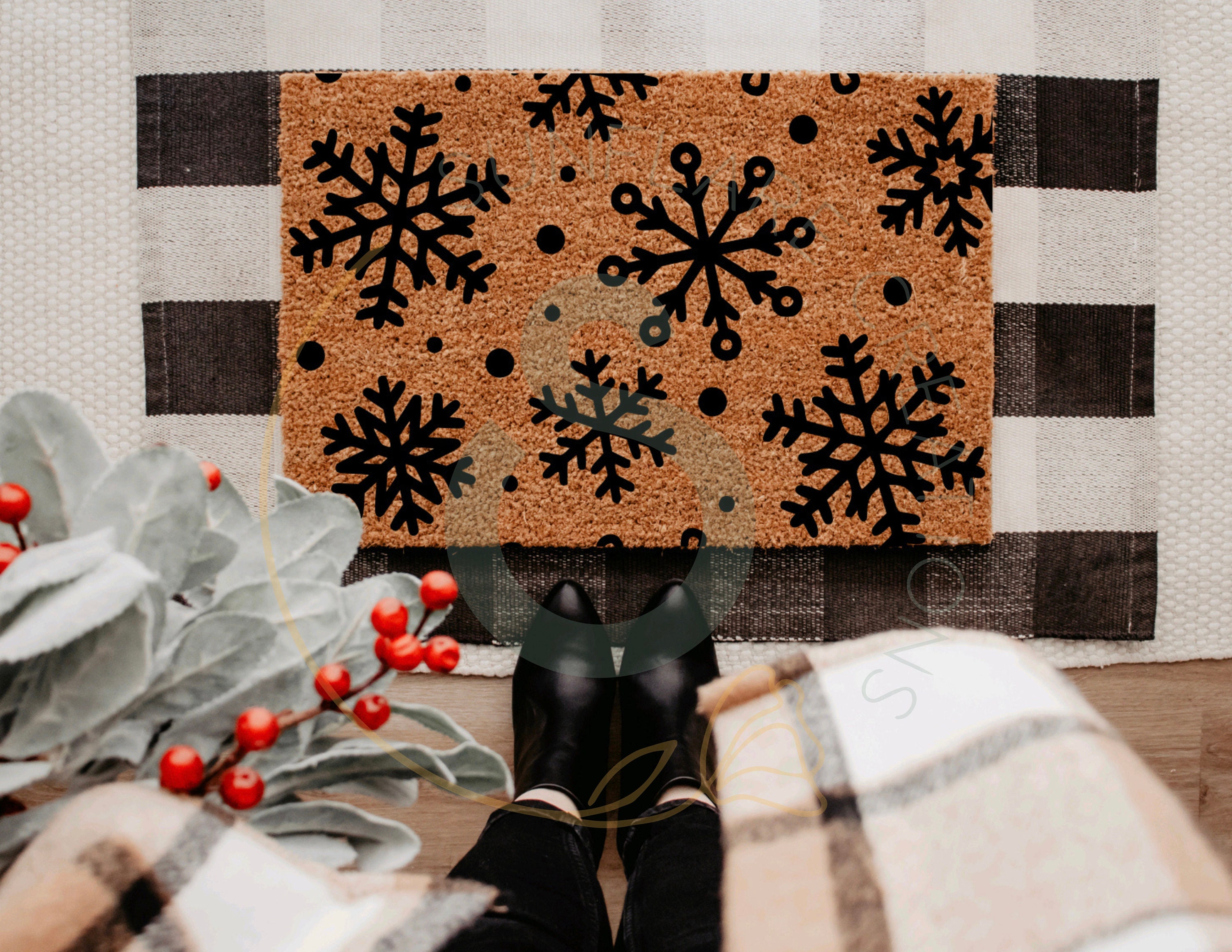 Neighburly Holiday Snowflake Doormat