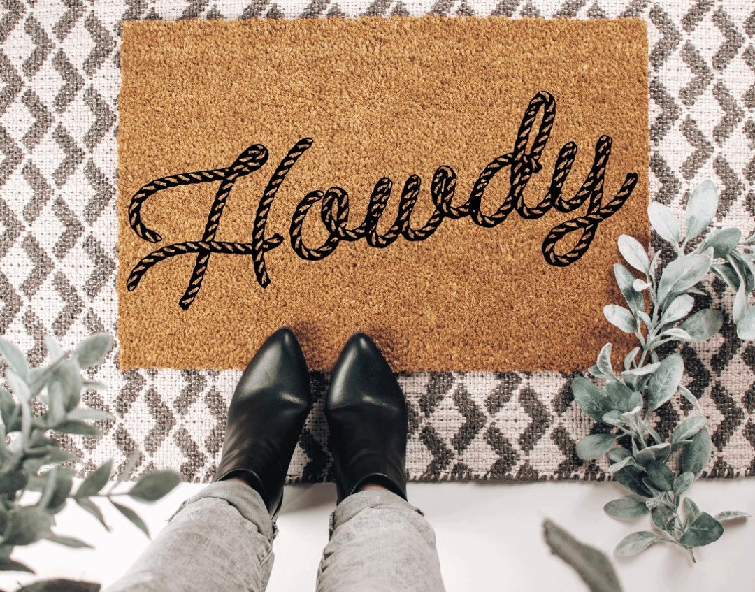Howdy Doormat Rope Mat Howdy Yall Home Decor Etsy