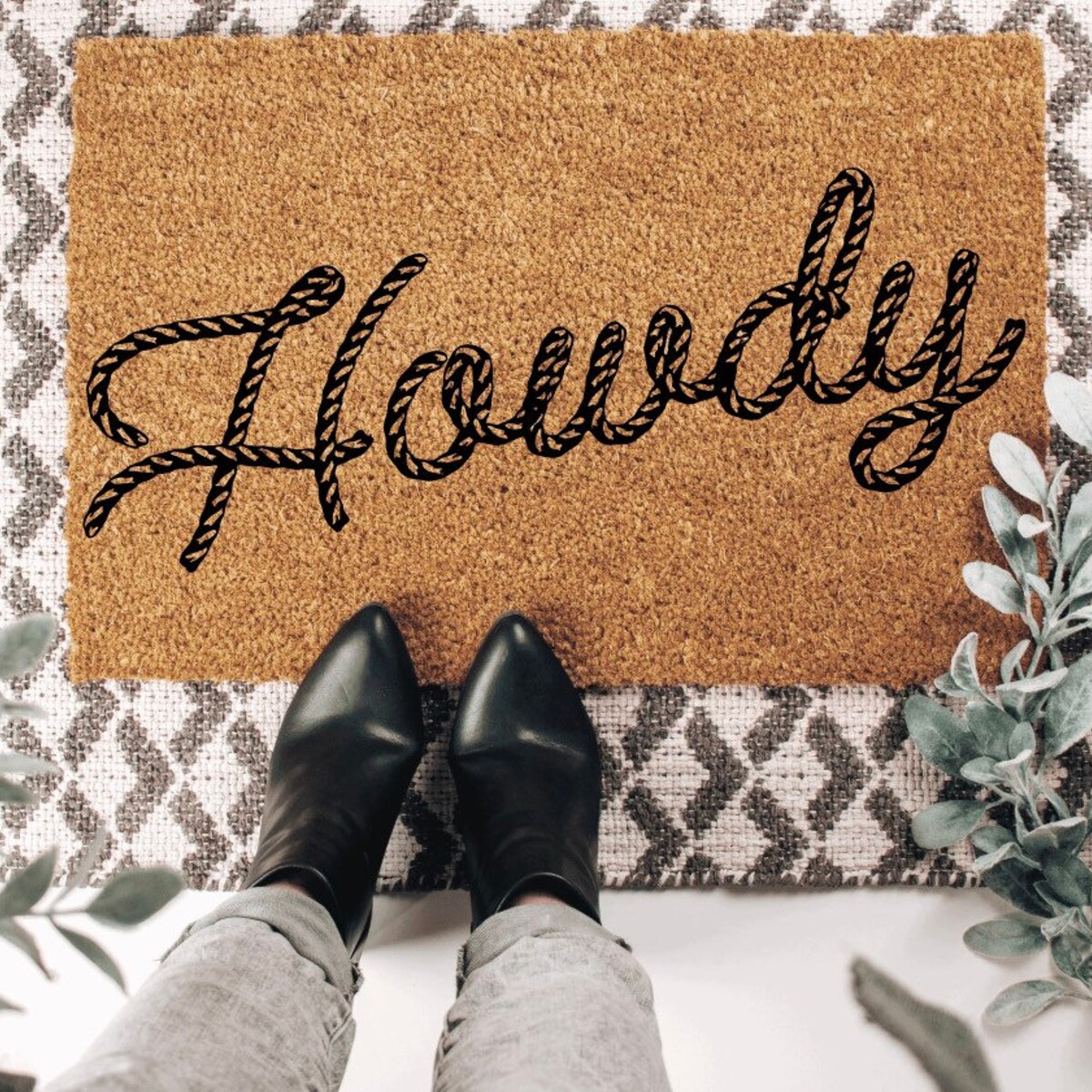 Howdy Doormat, Rope Welcome Mat, Howdy Yall Home Decor Doormat, Patio Welcome Mat - Etsy