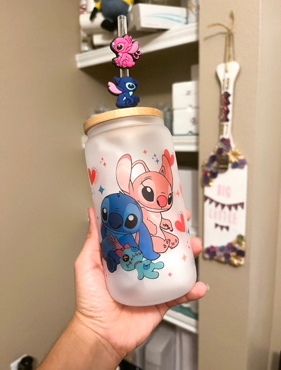 Cute Magic Stitch 16 Oz Frosted Beer Can Glass Cup Stitch 