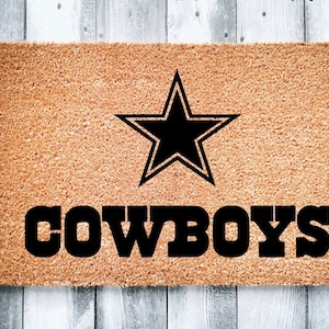 Football coconut hair Texas welcome Star Coir Dallas Cowboys Laser Engraved Home Door Mat