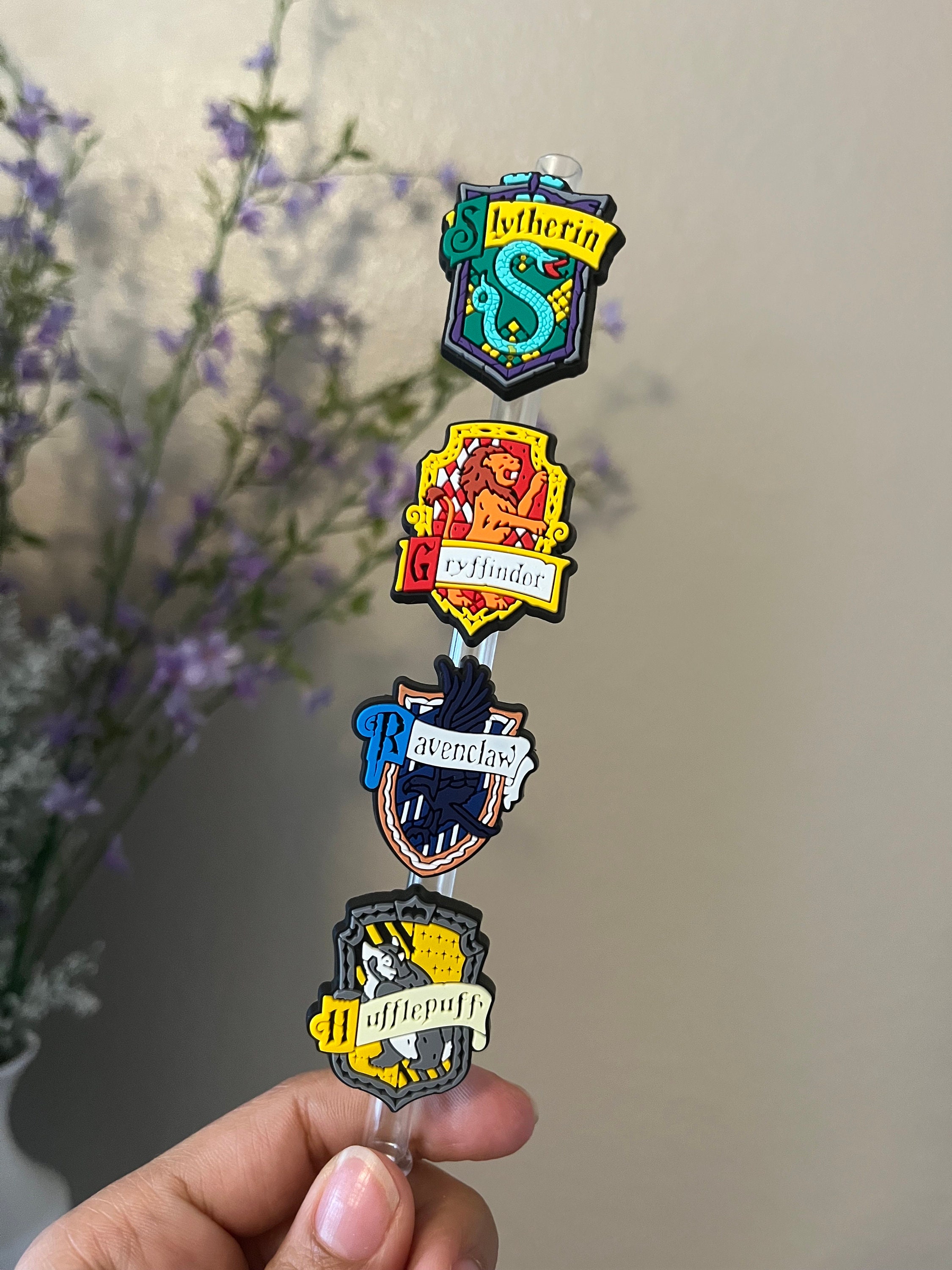 Wizard Straw Toppers and Bows, Potter Straw Covers, Fits Stanley Cups, Harry  Hermoine Ron, Gryffindor, Slytherin, Hufflepuff, Ravenclaw, HP 