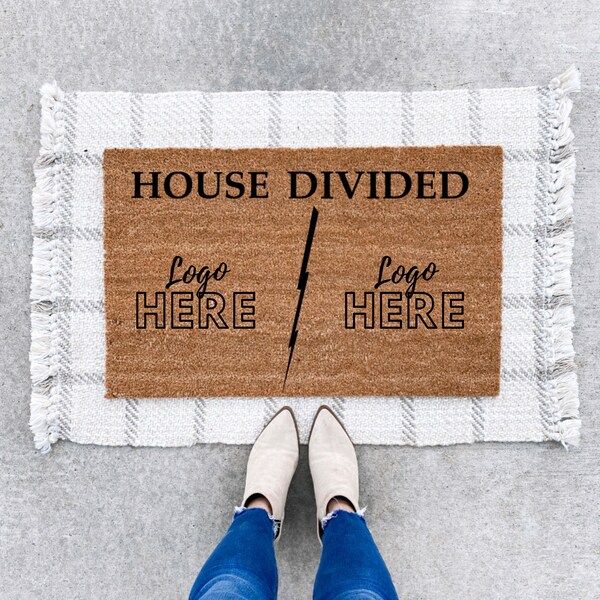 House Divided Doormat, Rivalry Welcome Mat, College Football, NFL, MLB, NBA, School Spirit Doormat