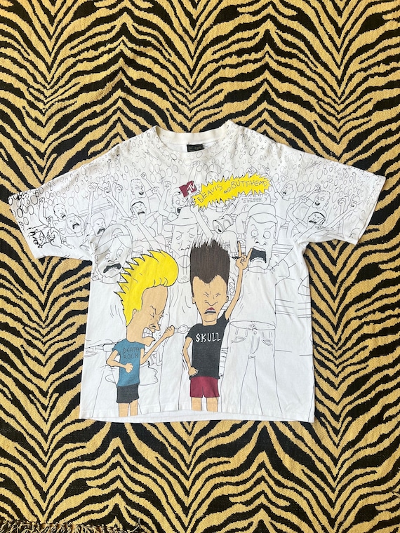 T-shirt MTV Beavis And Butthead - Taille L - Noir - Occasion Bon état - Marque Zip London