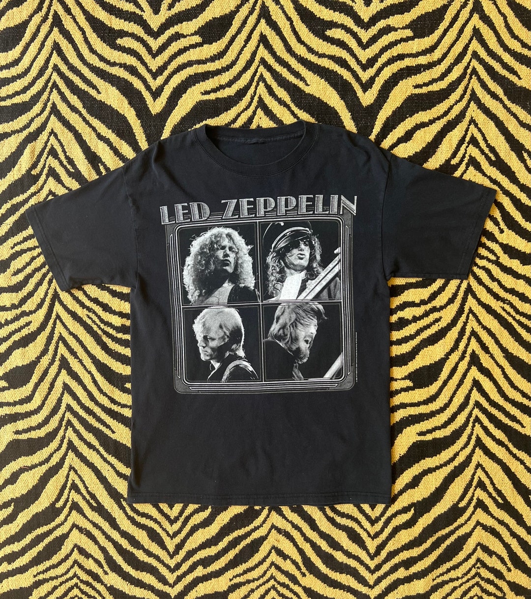 Y2K Led Zeppelin North American Tour 1973 Grey Glitter Vintage Etsy