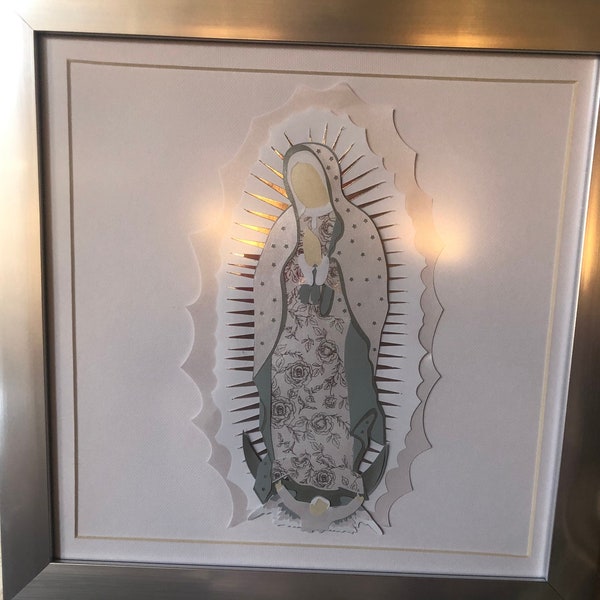 Jungfrau von Guadalupe, GUADALUPANA, digitale Datei (Silhouette Studio, SVG, PDF), bereit zum Schneiden, inklusive Video.