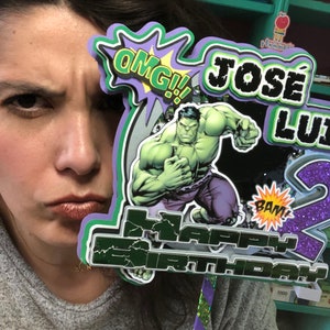 Hulk, cake topper, hulk party, cake topper elements