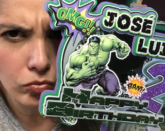 Hulk, cake topper, hulk party, cake topper elements
