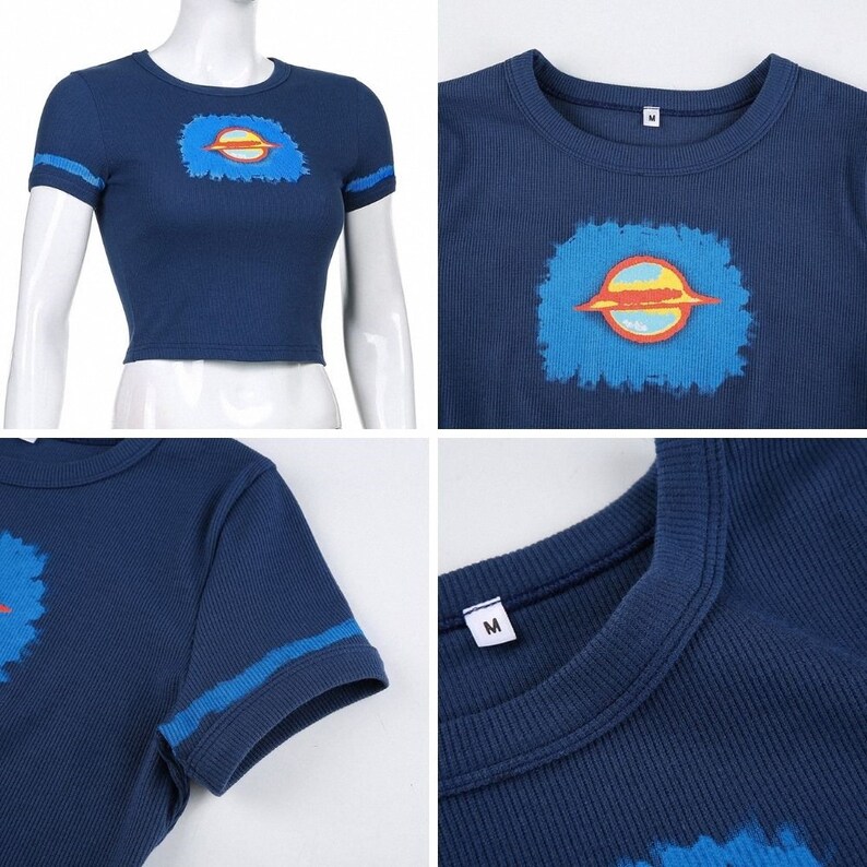 Crop Top y2k Knitted T Shirt Harajuku Tee Top Short Sleeve Tshirt O Neck Pullovers Women Casual Cute Top 90S