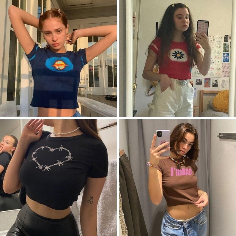 Crop Top y2k Knitted T Shirt Harajuku Tee Top Short Sleeve Tshirt O Neck Pullovers Women Casual Cute Top 90S