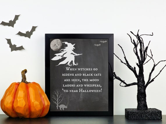 Halloween 8x10 Chalkboard Printable Living Room Wall - Etsy