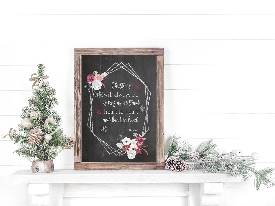 Farmhouse Christmas Chalkboard Printable Wall Art/kids Christmas ...