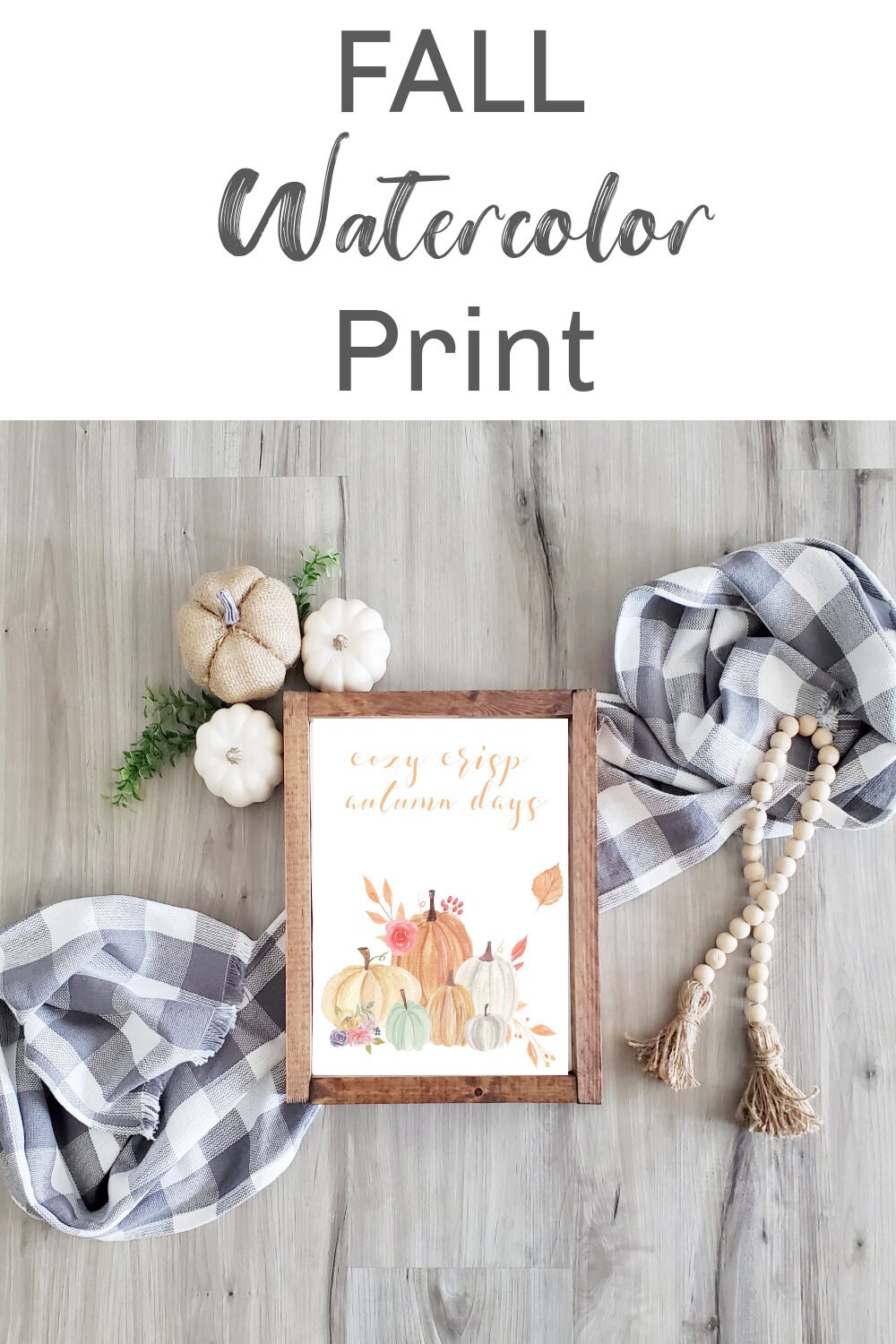 Fall Watercolor Printable 8x10 Wall Art Harvest Decor | Etsy