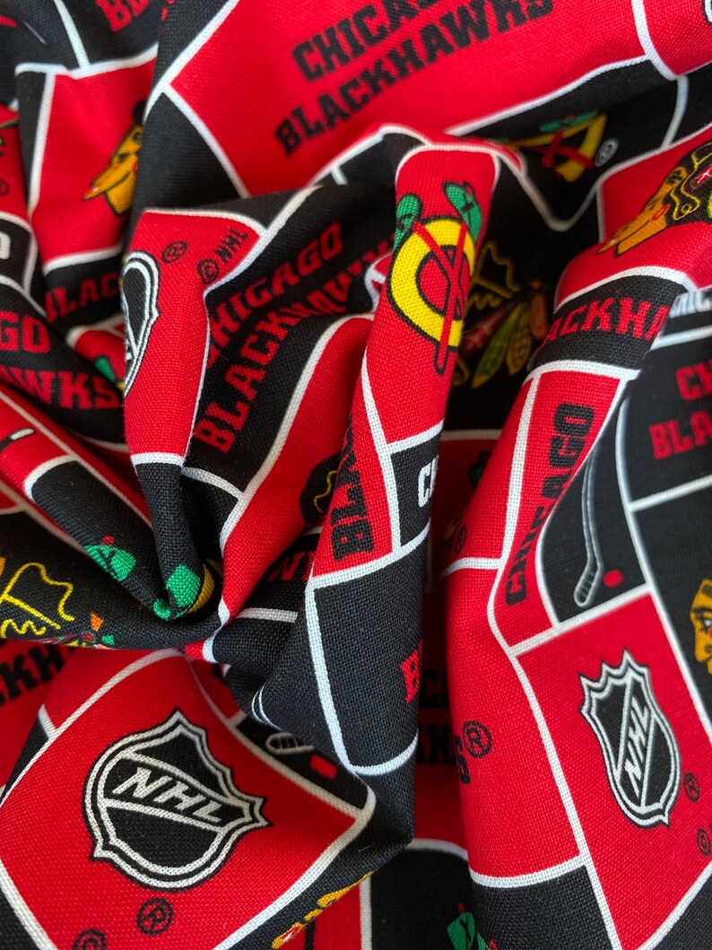 NHL Chicago Blackhawks Cotton Broadcloth Fabric By The Yard Etsy