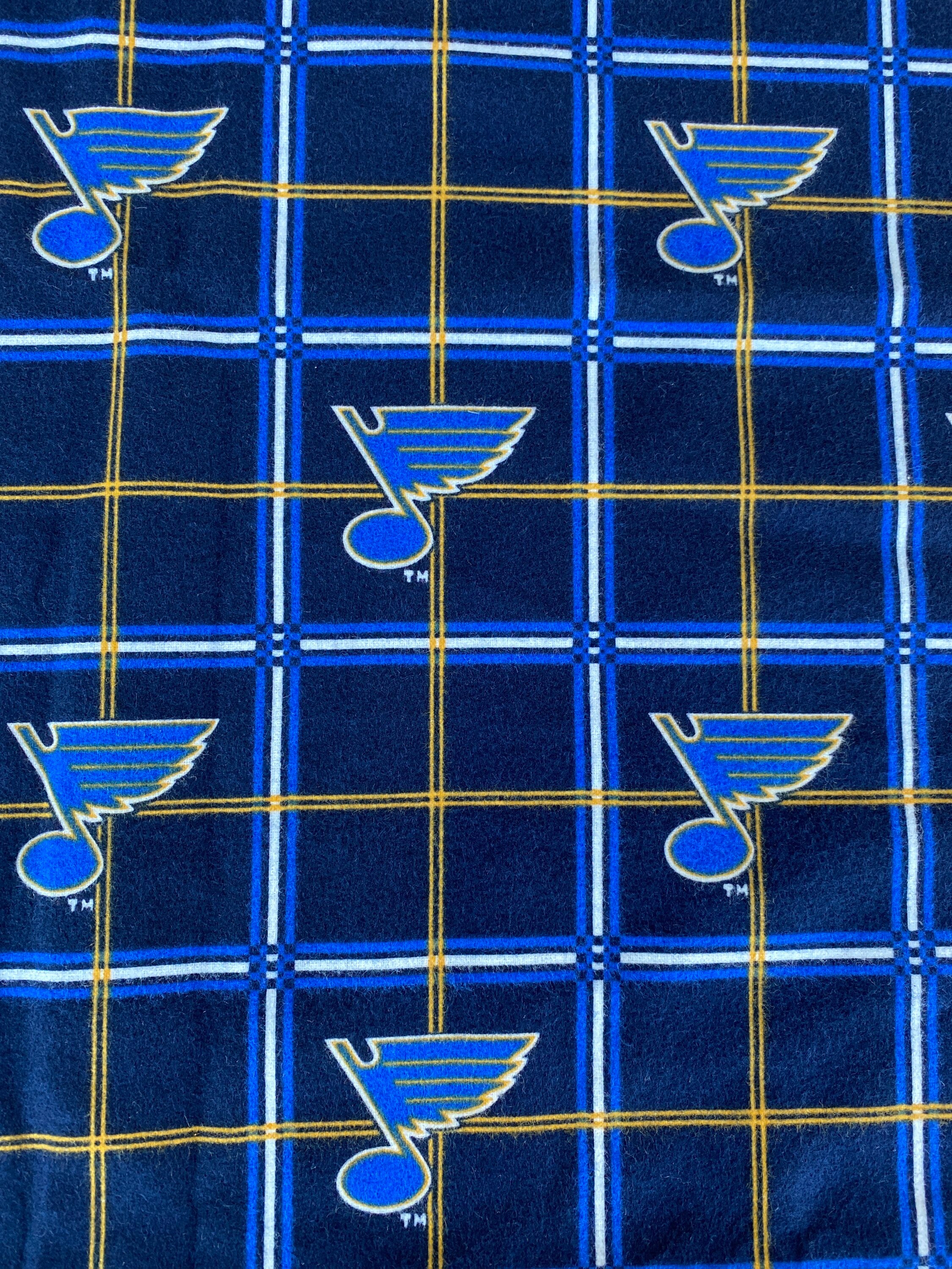 NHL St. Louis Blues Plaid Cotton Flannel Fabric By The Yard Etsy