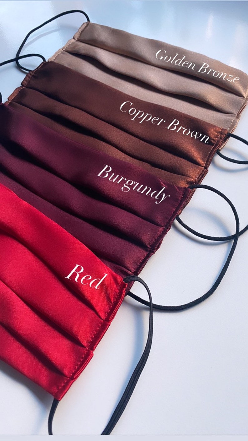 Super soft silk satin face masks made in the UK Washable and Etsy