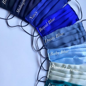 Super soft silky satin face masks made in the UK Washable and reusable. Comfortable fit with a very stylish look. image 2