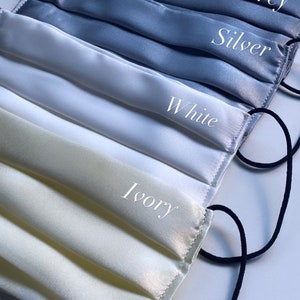 Super soft silky satin face masks made in the UK Washable and reusable. Comfortable fit with a very stylish look. image 5